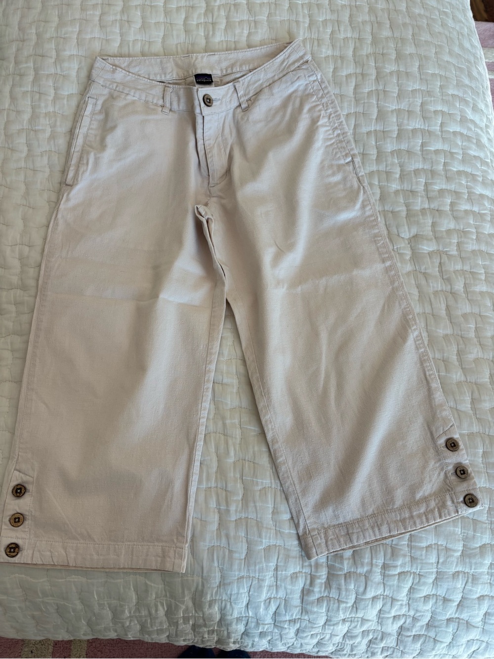 Patagonia Light Beige Casual Pants with Subtle Logo